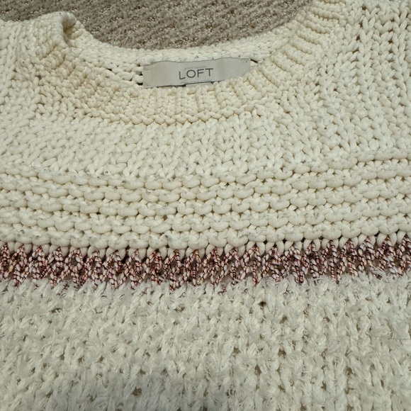 Loft Cream Colored Sweater - Size large - Picture 2 of 4